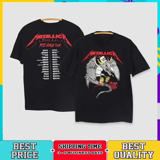 METALLICA M72 WORLD Tour 2023 2024 TShirt, Vintage Metallica Rock Band