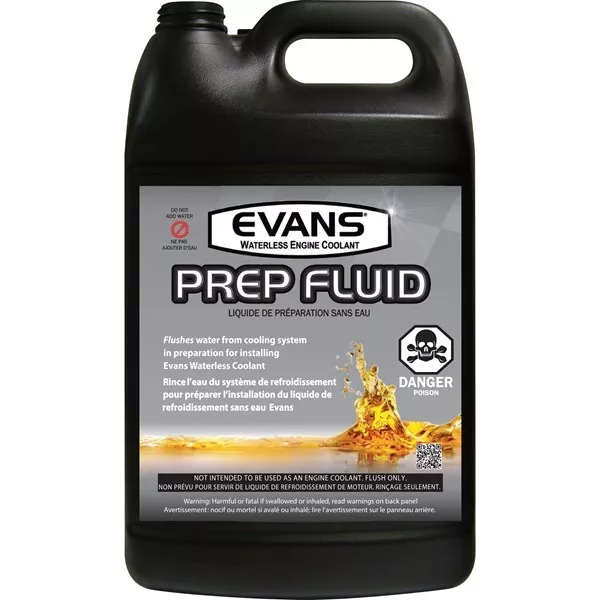 (2) Evans High Performance Waterless Coolant 1 gal & (1) Evans Prep Fluid, 1 gal