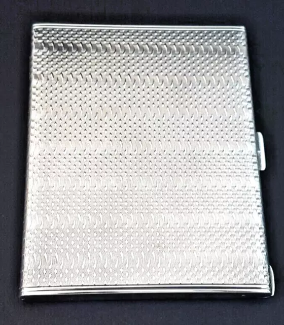 Heavy Elegant Art Deco 1930s-50s Italian 800 Silver Cigarette Case 187.7g