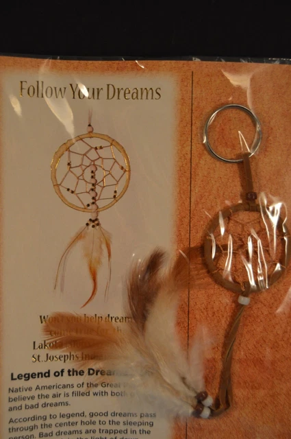 NATIVE AMERICAN DREAMCATCHER KEYCHAIN  Brand NEW! St. Joseph's Indian School NIP