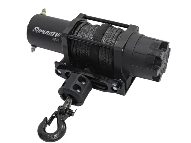 SuperATV Heavy-Duty 6000 Lb. Synthetic Rope ATV UTV Winch - With Wireless Remote