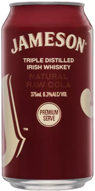 Jameson Natural Raw Cola 6.3% 375ml Can Case of 24