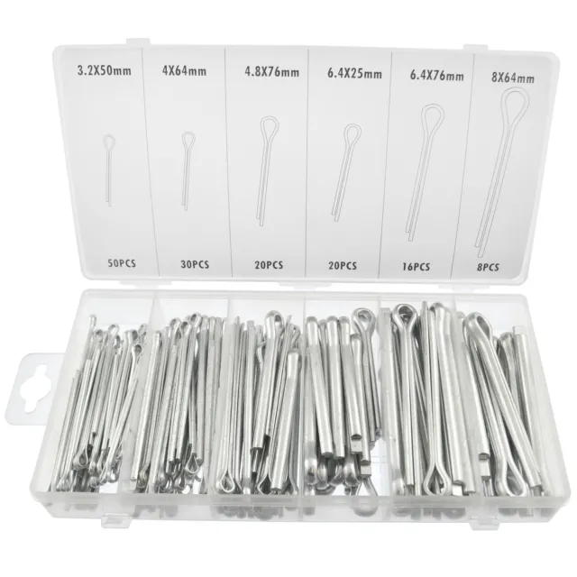 Cotter Pin Split Pins Large Sizes Fasteners 144pc AST13