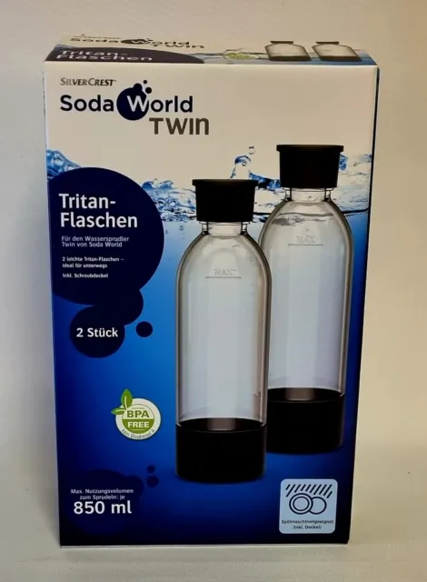 SILVERCREST® ERSATZFLASCHEN für SodaWorld Twin Sprudler Neu EUR 14,90 -  PicClick DE