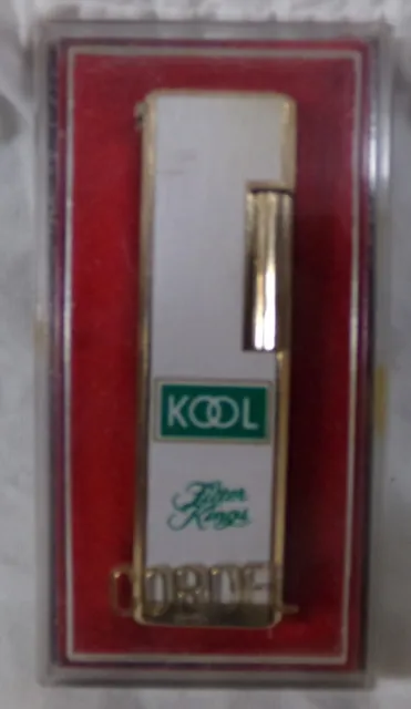 Vintage Kool Cigarettes Advertising Side Roller Butane Lighter Cordel In Box