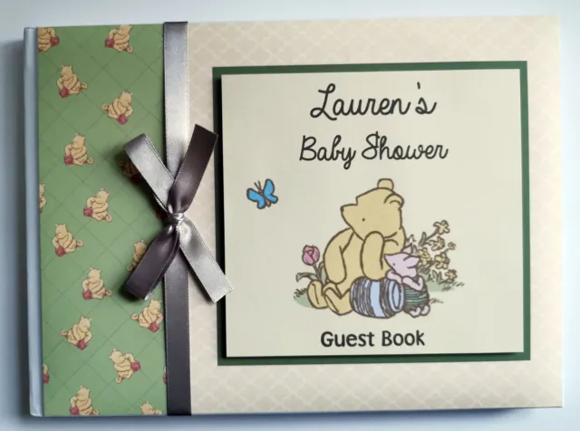 Classico libro per gli ospiti Winnie the pooh unisex baby shower, regalo baby shower, album
