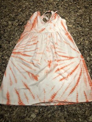 Victoria's Secret Bra Top White Pink Tie Dye Sundress S Halter Supima Cotton