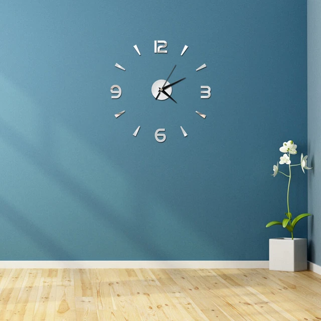 3D Silencios nórdicos Reloj de pared sin marco Decoraciones de reloj simples