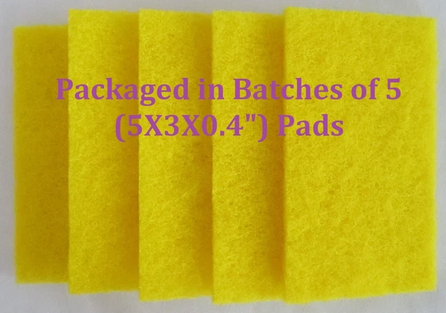Yellow Industrial Medium Duty Cleaning Scouring Pad Pot Griddle Bathroom 3"x5"