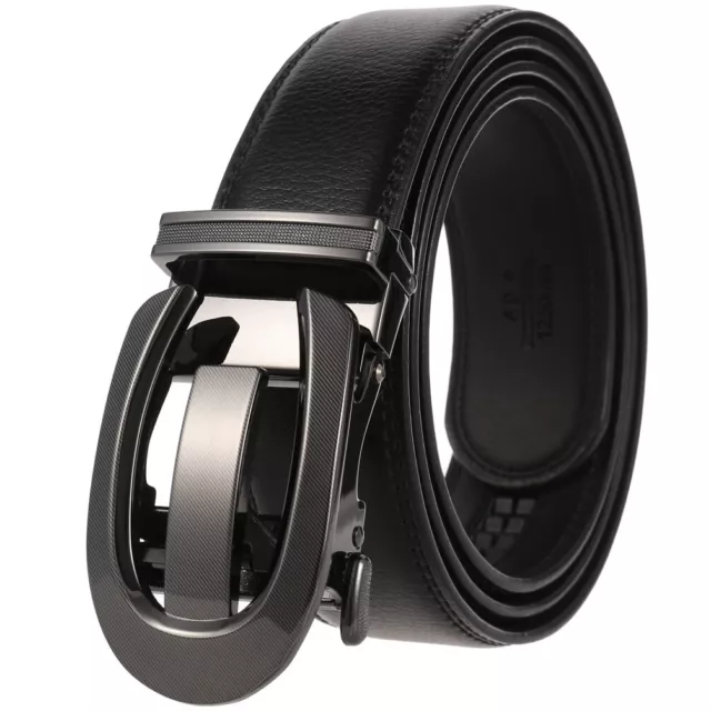 Classic Real Leather belts for men Automatic Buckle Belt Ratchet Cow Strap Jeans