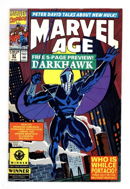 Marvel Age #97 FN 6.0 1991 1st app. Darkhawk
