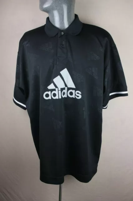 Adidas 90s Vintage heavyweight Polo Template shirt Spell out Mens L Large 1646