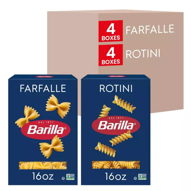 PASTA VARIETY PACK, Farfalle & Rotini, 16 Oz Boxes (8 Pack) - 8 ...