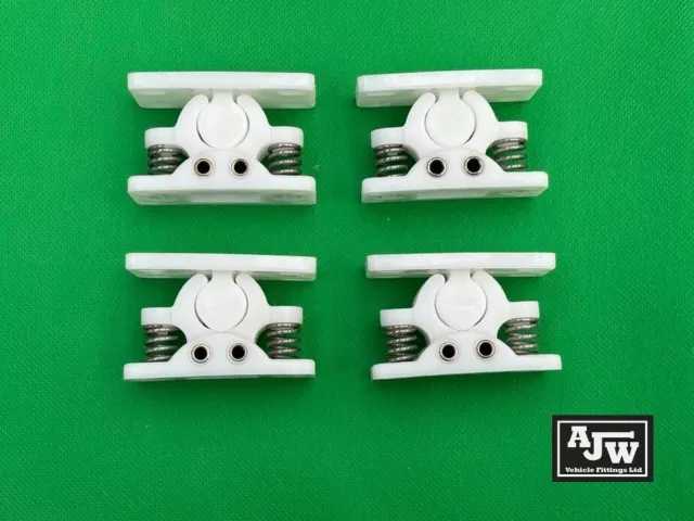 10 X Door Retainer Spring Double Rivet Type White Nylon Horsebox Trailer Caravan