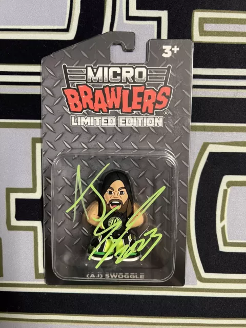 AUTOGRAPHED MICRO BRAWLER AJ Swoggle Signed Impact Wrestling WWE  Hornswoggle $64.99 - PicClick
