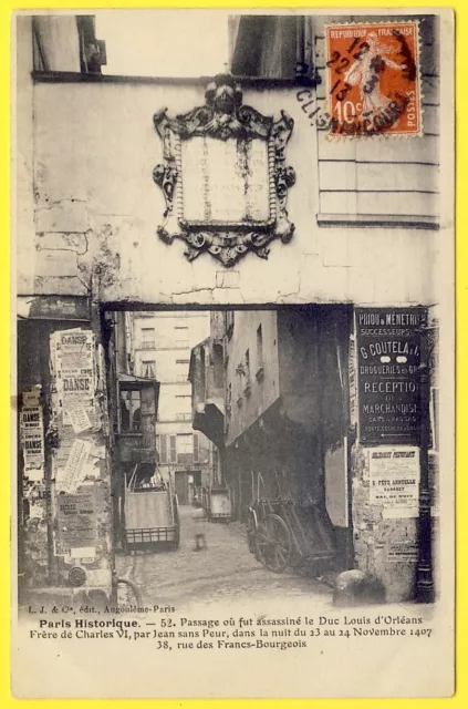 cpa 75 PARIS PASSAGE Historic at 38 rue des FRANCS BOURGEOIS Lavoir Central