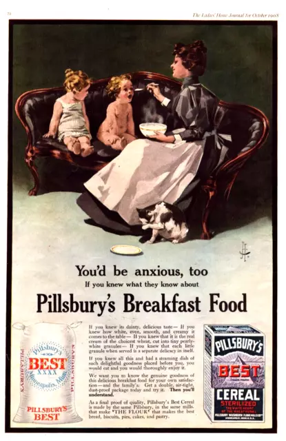 1908 Pillsbury & Cloak Ladies Home Journal Original Magazine Antique Print Ad