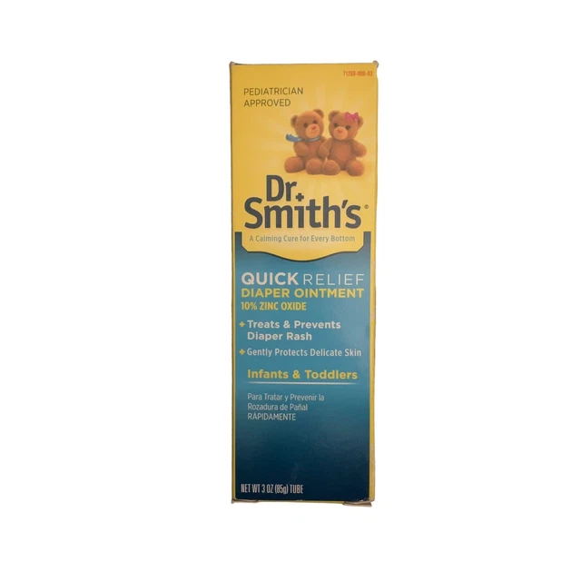 Ungüento pañal de alivio rápido Dr. Smith's 10% óxido de zinc 3 oz