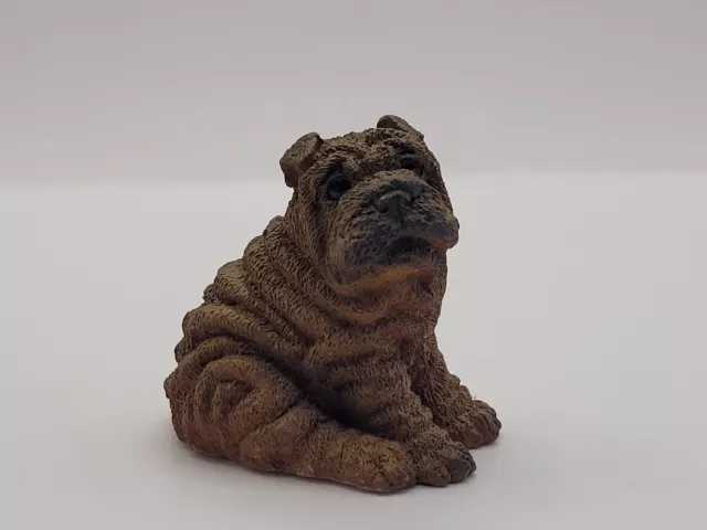 Shar Pei Dog Resin Figurine Signed By Artist