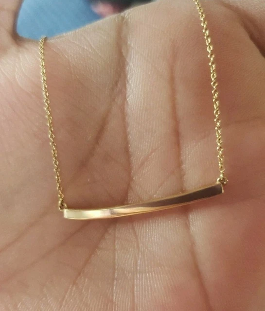 Bony Levy 14K Solid Gold Curved Bar Pendant Necklace Bony Levy 14K Solid Gold Curved Bar Pendant Necklace