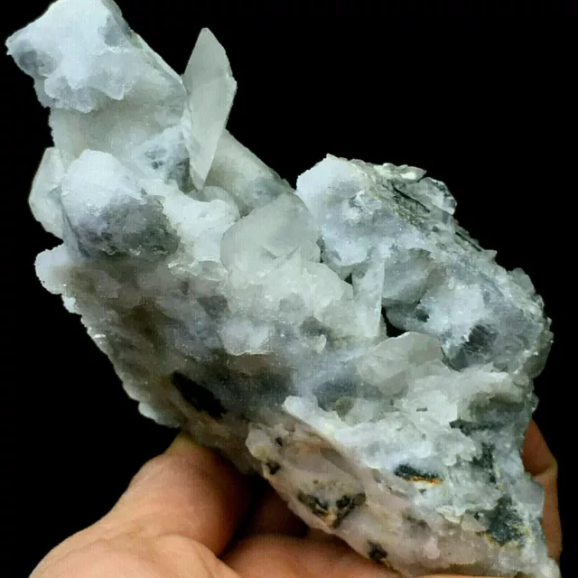 316g Natural Blue Fluorite & White Quartz &White Calcite Crystal Cluster/China