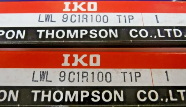 IKO Nippon Thompson LWL9 C1R 100 T1P Ball Bearing Linear Guide Rail (Lot of 2) 2