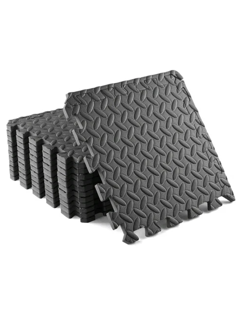 Tapis Puzzle Fitness 4 Pièces 60x60cm - Mousse EVA Noir, épaisseur 1.2cm - Neuf FFitness