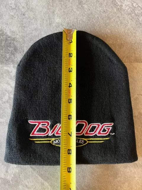 New Big Dog Motorcycles Knit Beanie Embroidered Vintage Logo Hat Unisex Black 3