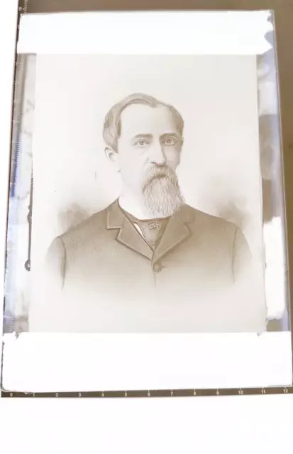 Man Receding Hairline Antique Photographic Glass Negative Wet Plate? ~1870s