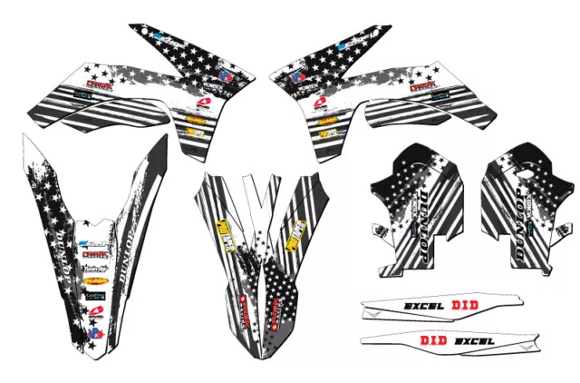 2011-2012 XC MERICA Grey Senge Graphics Kit Compatible with KTM