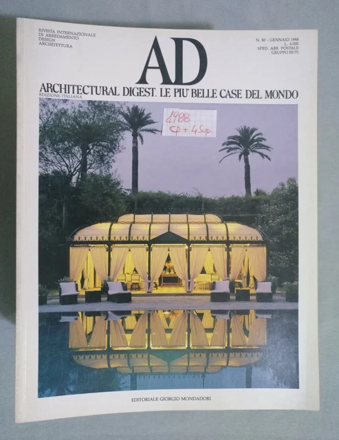 RIVISTA AD ARCHITECTURAL Digest Architettura 1988 anno completo piu 4 ...
