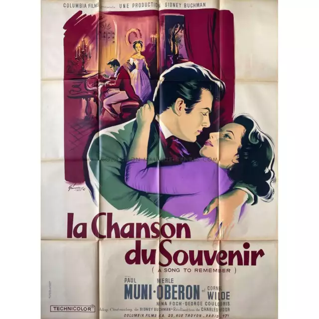 LA CHANSON DU SOUVENIR Affiche de film Litho - 120x160 cm. - 1945 - Paul Muni, C