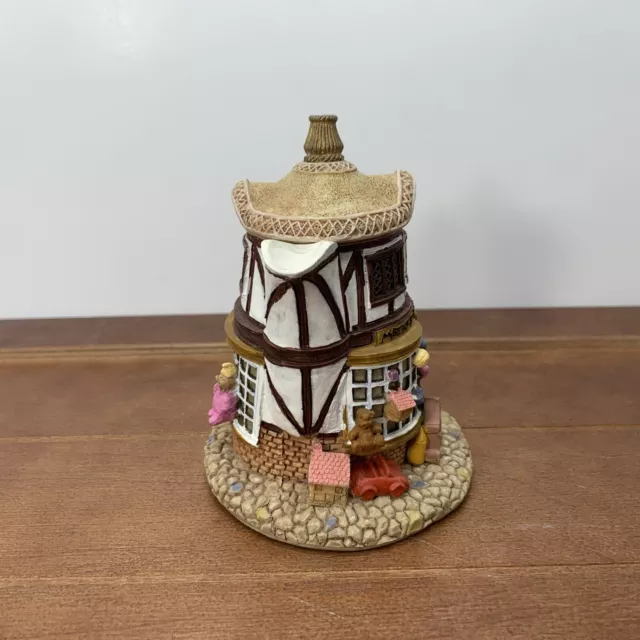 Hometown Teapot Cottages Resin Merry Go Round Toys Shop with Lid Decor 3
