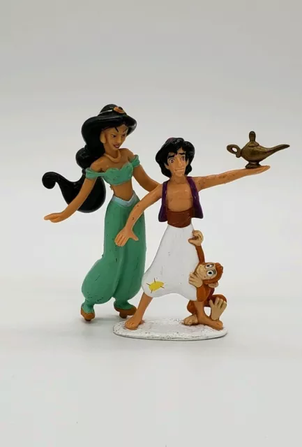 Disney Princess 4.5" Jasmine Aladdin  LOT of 2 playset