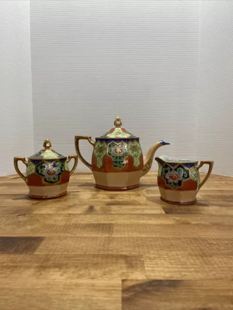 vintage hand painted made in japan teapot Set Japanese Tea Ceramic