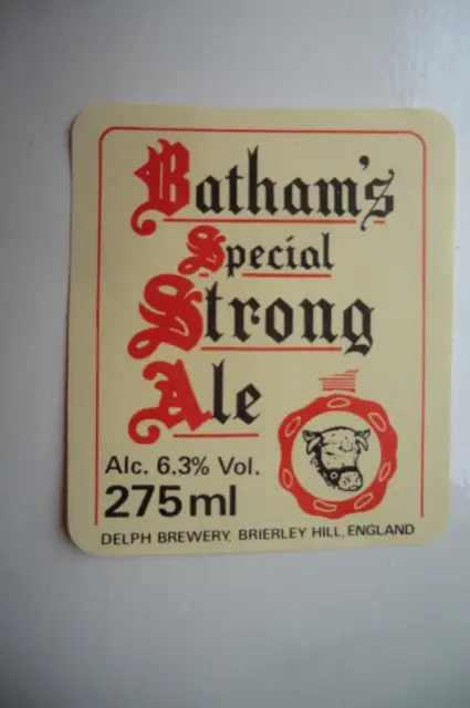 MINT BATHAM'S BRIELEY HILL SPECIAL STRONG ALE 275ml BREWERY BEER BOTTLE LABEL