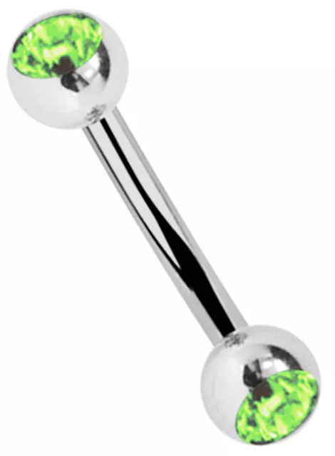 Titan Intim Bauch Piercing Banane Curved Barbell 1,6mm mit 5mm Glitzer Kugeln