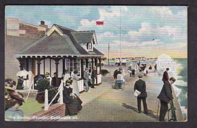 Sussex EASTBORNE Redoubt Shelter used 1912 postcard PPC