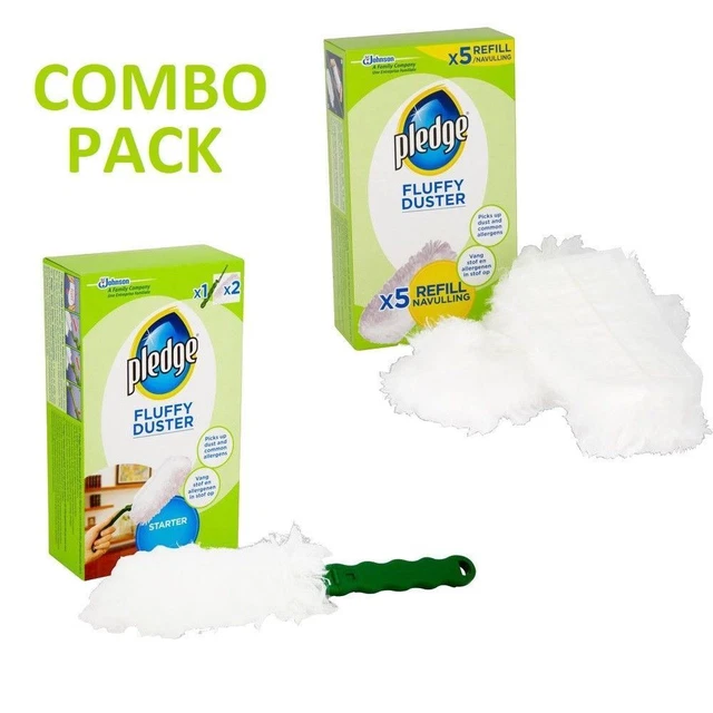 Kit de inicio de polvo esponjoso y recarga Pledge paquete de limpieza de polvo seco paño hogar