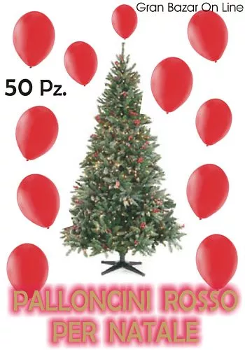 NATALE PALLONCINI ROSSO 50 Pz. 20 cm diam 7" PURO LATTICE PARTY FESTA