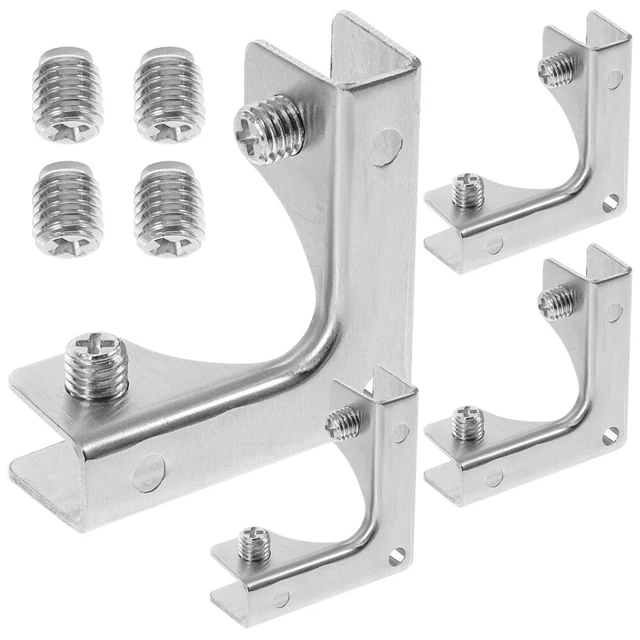 4 Pcs Befestigungswinkel Für Glas Glasclip Zaunhalterung Das Kreuz