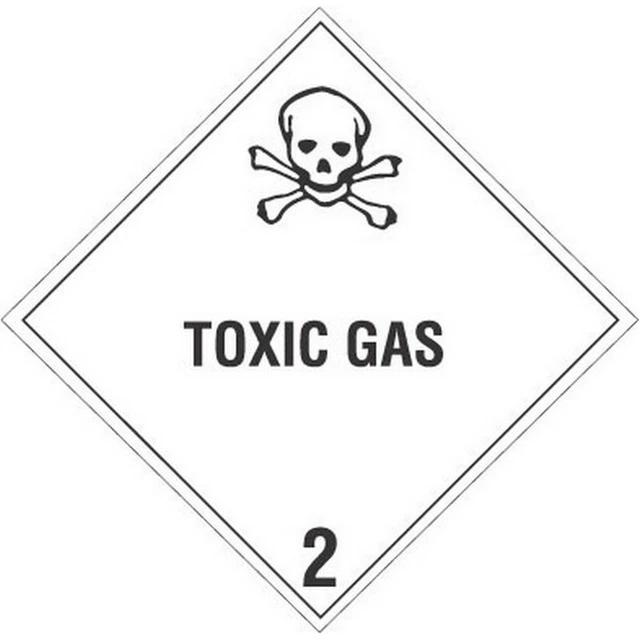 4" x 4" Toxic Gas D.O.T. Class 2 Hazard Labels (500 per Roll)