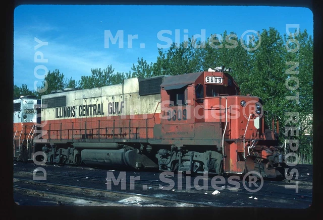 Original Slide ICG Illinois Central Gulf GP38-2 'Marvin Hughitt' 9609 In 1987