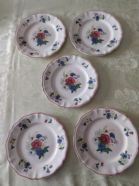 5 assiettes modèle Agreste, Digoin Sarreguemines