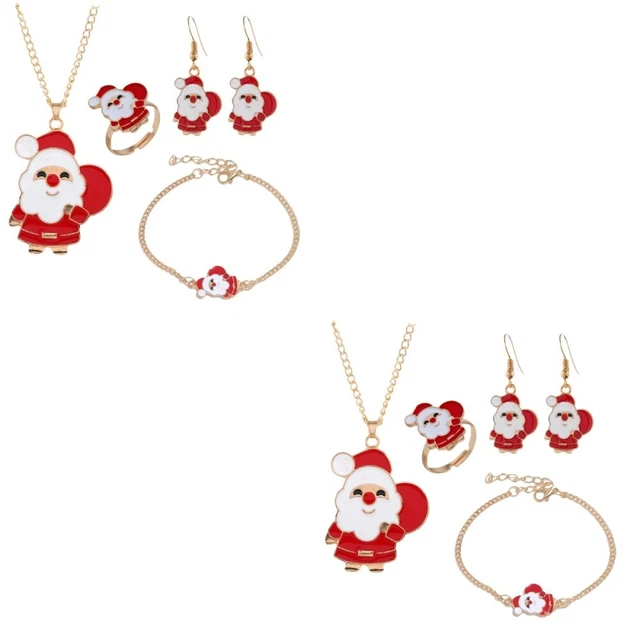 2 Sets Christmas Jewelry Suit Weihnachten Schmuck Anzug Armbänder für Teen Mädch