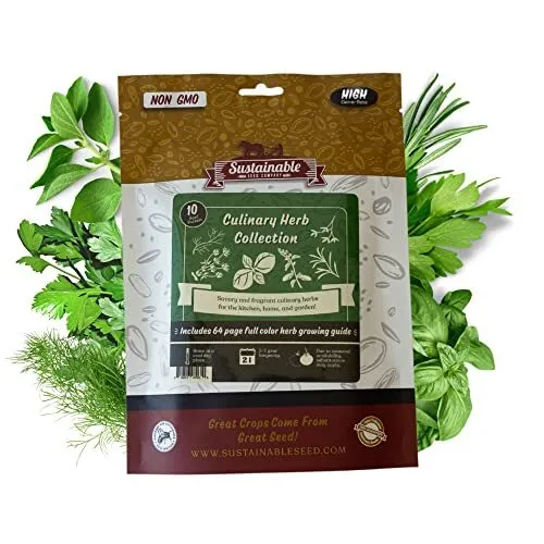Culinary Herb Seeds Variety Pack - Outdoor & Indoor Herb Garden Kit - 10 Non-...