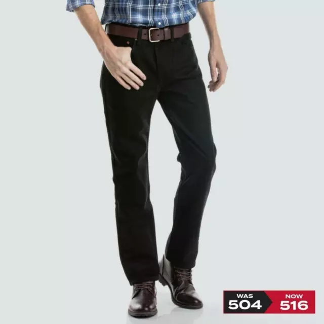 Levis 516 Straight Jean (504) - RRP 109.99 - FREE POST - BLACK RINSE - SALE SALE