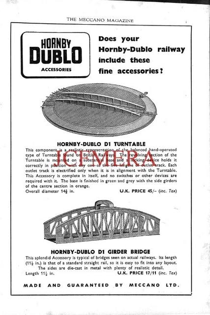 hornby DUBLO affiche de magasin  HORNBY DUBLO BOOK OG