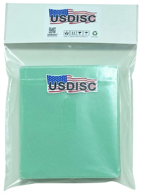 1000 USDISC Plastic Sleeves, Double-sided 2 Disc (Green)