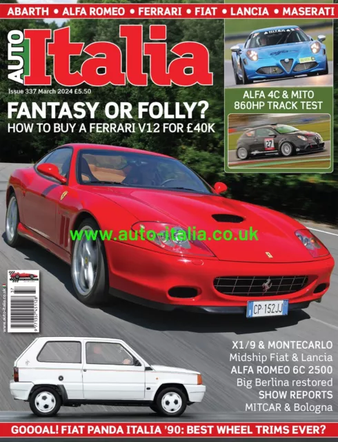 Auto Italia Magazine issue 337 Alfa Busso 4c Mito Ferrari V12 Panda '90 Free P&P